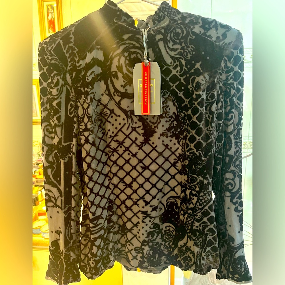 Balmain x H&M burnt velvet top